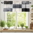 thumbnail image 2 of Ombre Gray Black Oil Painting Valances for Windows, 54 x 18in, Abstract Art Rod Pocket Kitchen Valance Curtain Light Filtering Window Treatments for Living Room Bedroom, 1 Panel, 2 of 7