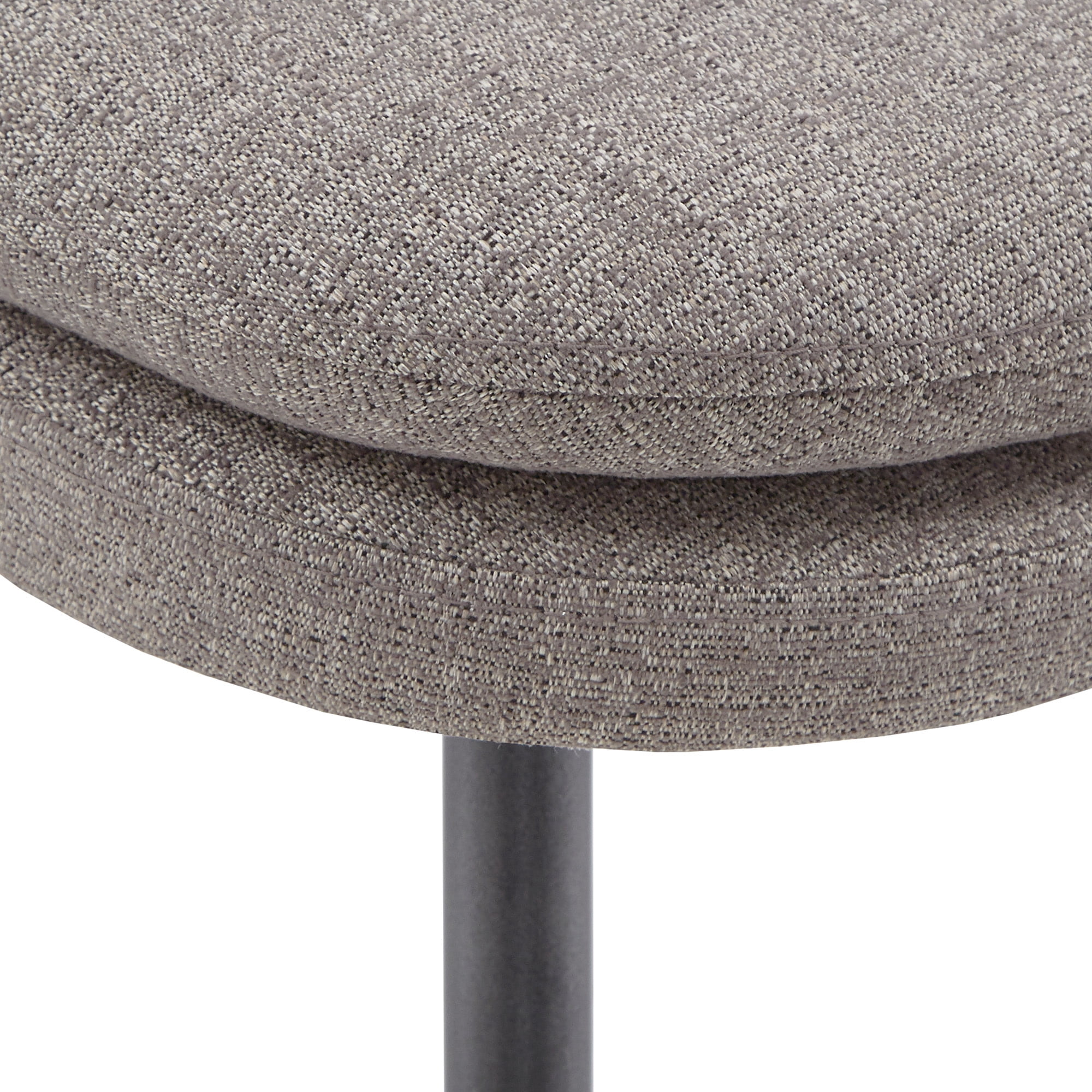 Weston Home Aurthur Upholstered Dining Chairs, Set of 2, Dark Grey Chenille Fabric, Black Legs