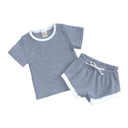 

Boys Girls Short Sleeve Tops T-Shirts Shorts Sets Summer Baby 2Pcs Sets Babies Fashion Dailywear Clothes
