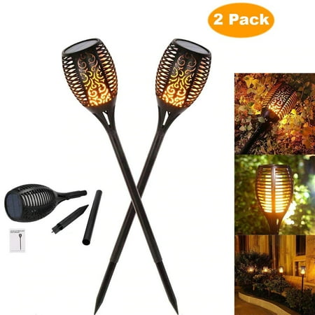 2PC 33 LED Solar Power Torch Light Flame Dance Ornament Garden Outdoor Waterproof Lawn Landscape Lamp
