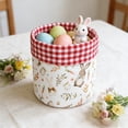 thumbnail image 2 of Wozhuo Easter Storage Basket Cylindrical Organizer with Rabbit Carrot Print for Bedroom Desktop Decor, 2 of 7
