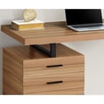 thumbnail image 3 of Pemberly Row Contemporary Wood Reversible Pedestal Computer Desk in Light Brown, 3 of 5