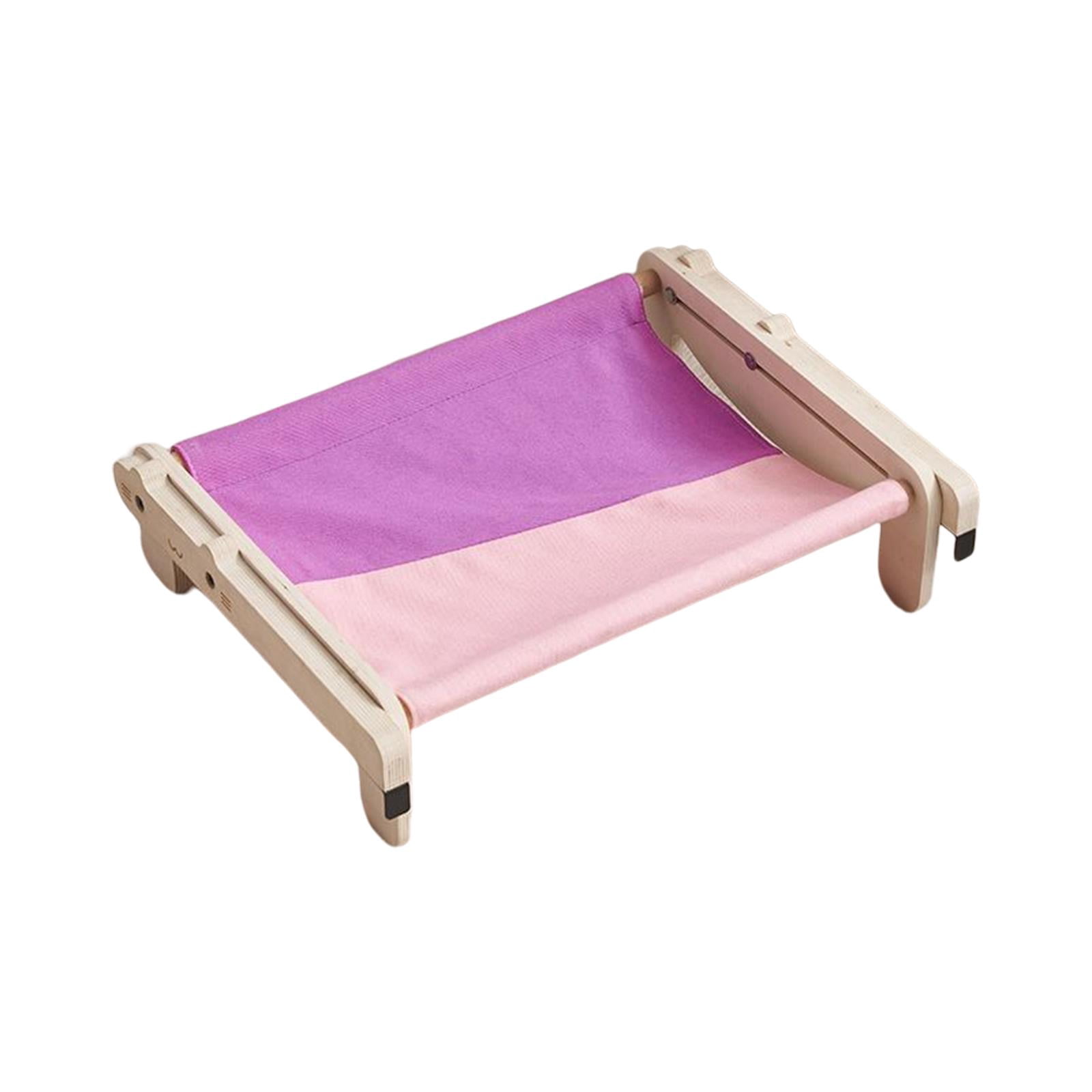 Bvdfgk Cat Window Perch Steady Seat Bed Removable Shelf Wood Frame Resting Lounge Chair Pink Violets