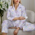 thumbnail image 6 of Vsdgher daisy and butterfly Pajamas Set Long Sleeve Sleepwear Womens Button Down Nightwear Pj Sets-Small, 6 of 7