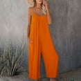 thumbnail image 2 of TrendOFT Combinaisons Décontractées pour Femmes Été Ample Sans Manches Bretelles Spaghetti Réglables Jambes Larges Extensibles Combinaisons pour Femmes une Pièce Orange TG, 2 of 7