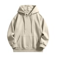 thumbnail image 4 of Norvella Womens Hidden Zipper Pocket Hoodies Long Sleeve Hooded Sweatshirt Drawstring Kangaroo Pocket Banded Relaxed Fit Casual Pullover Top, 4 of 4