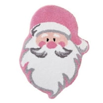 Christmas Rugs Cute Pink Santa Claus Bath Mat Christmas Bathroom Decor - Winter Indoor Decor for Bathroom, Kitchen, Bedroom - C