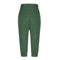 thumbnail image 6 of Women's Drawstring Elastic High Waist Casual Capris Pants Loose Workout Knee-Length Solid Joggers(XL,Green), 6 of 7