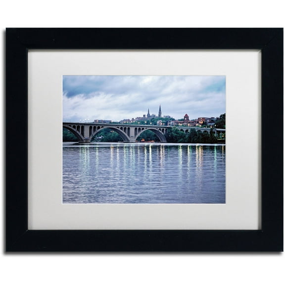 Trademark Fine Art "Georgetown-Key Bridge" Canvas Art by Gregory O'Hanlon, White Matte, Black Frame