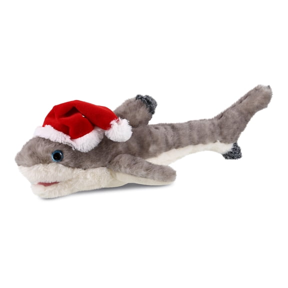DolliBu Santa Blacktip Reef Shark Stuffed Animal Plush Toy - Super Soft Plush Dress Up with Red Santa Claus Outfit, Cute Ocean Life Christmas Holiday Gift - 16.5 Inch