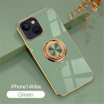 Tarise for Apple iPhone 14 Plus Case with Ring Holder, iPhone 14  Cover, Kickstand Magnetic Plating Frame TPU Shockproof Anti-Scratch Slim Girls Women Men Case Cover for iPhone 14 Plus 2022,Fruitgreen