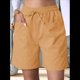 thumbnail image 5 of Pantalones Cortos Casuales Omen con Cordón Ajustable, Cintura Elástica Cómoda, Pantalones Cortos de Verano con Bolsillos, Color Cúrcuma M, 5 of 7