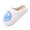 White-Blue, variant on AIMINUO Women's Men's Smile Face Slippers Comfy Warm Plush Slip-On House Slipper for Winter Indoor Soft Cushioned Non-slip Slippers Black