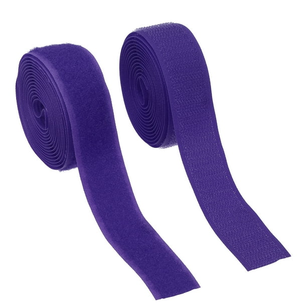 Uxcell Cinta de gancho y bucle para coser, tiras de sujetador de nylon no adhesivas de 2 yardas, morado