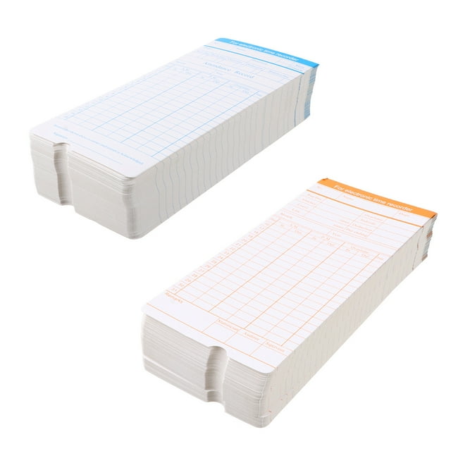 KAKOWELY 200 Sheets Attendance Paper Cards Time Clock Cards Attendance Payroll Recorders,7.48X"X3.31"X1.65"