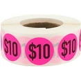 thumbnail image 5 of $1 Fluorescent Yellow Pricing Sale Circle Stickers, 0.75 Inches Round, 500 Labels on a Roll, 5 of 10