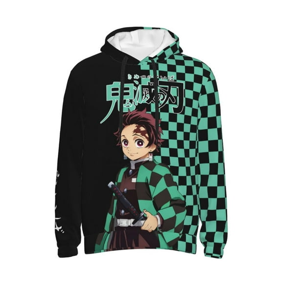 Unisex Adult Demon Slayer Tanjiro Kamado Pullover Hoodie Novelty Anime Outerwear Long Sleeves Hooded Sweatshirt For Men Women