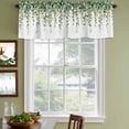 thumbnail image 3 of Botanical Vines Curtain Valances for Windows, Kitchen Valance Window Treatments Panel 2 Pack, Green Botanical Eucalyptus Leaves Rod Pocket Short Curtains for Bathroom Bedroom 60 x 18 Inch, 3 of 8