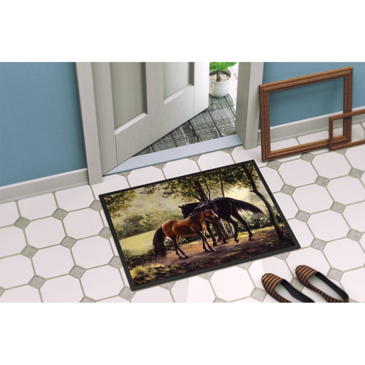 Horses by Daphne Baxter Doormat 24x36