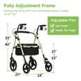 thumbnail image 5 of ZENART Mobility Rollator Walker for Seniors Adult with Adjustable Seat and 10" Wheels, Champagne Gold, 5 of 8