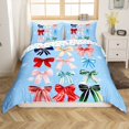 thumbnail image 1 of Erosebridal Housse de Couette Nœud Papillon Bling Simple, Housse de Couette à Rayures Géométriques Simple, Déco Dessin Animé Mignonne, Réversible 2 Pcs (Sans Couette), 1 of 6