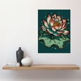 thumbnail image 2 of Lotus Flower Old School USA Tattoo Ink Body Art Rockabilly Americana 50s Large Wall Art Poster Print Thick Paper 18X24 Inch, 2 of 3