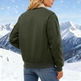 thumbnail image 3 of Gytharion Women’s Plus Size Fleece Jackets Zip Up Warm Lined Bomber Coats Turn Down Collar Long Sleeve Winter Jackets for Fall and Winter, 3 of 8