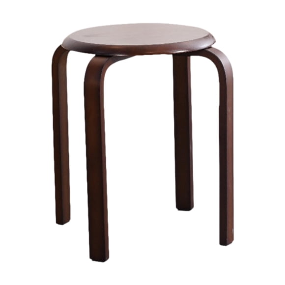 Lipstore Solid Wood Round Stool, Stackable Stool, Modern and Practical, Wooden Stool for Walnut