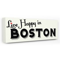 The Stupell Home Decor Collection Live Happy in Boston Wall Art