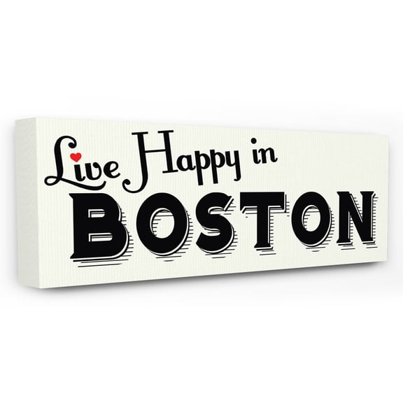 The Stupell Home Decor Collection Live Happy in Boston Wall Art