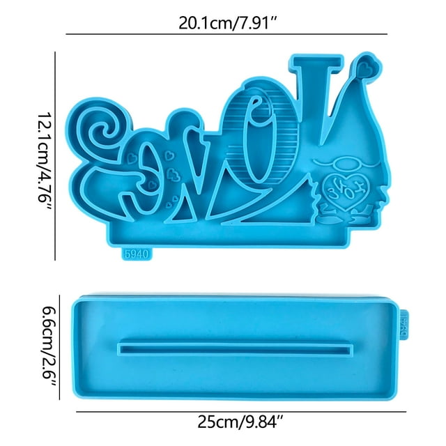 CEHVOM DIY Love LOVE Photo Frame Crystal Epoxy Mould Desktop Decorative Photo Frame Silicone Mould Clearance