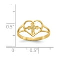 thumbnail image 3 of 14K Yellow Gold Ring Band Themed Cross in Heart, 3 of 5