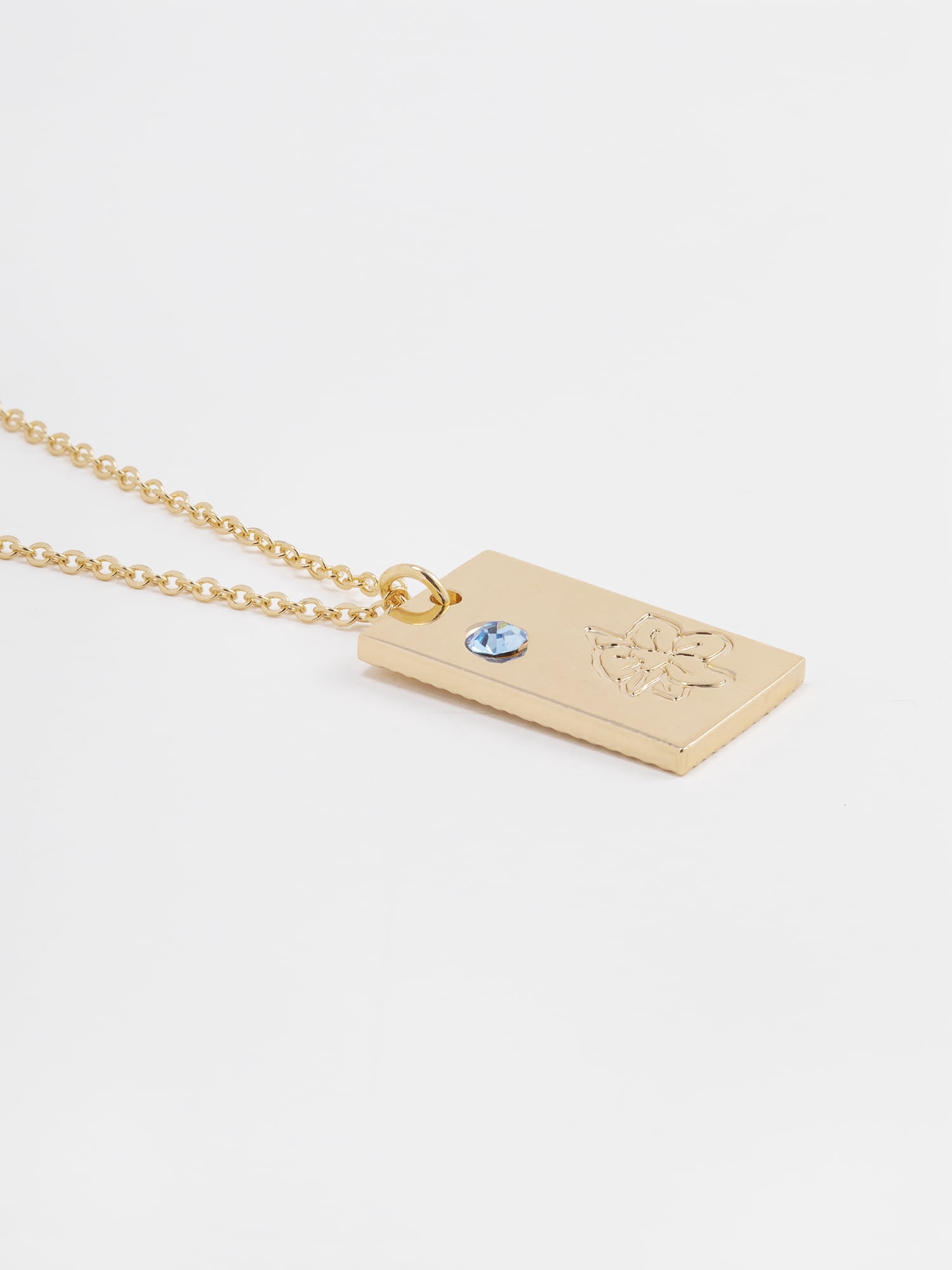 Time and Tru Women's Goldtone Necklace, March Birthstone