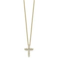 thumbnail image 2 of 14K Yellow Gold Cable Necklace with Pendants Chain Diamond Cross 18 inch 13 mm, 2 of 3