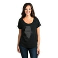 thumbnail image 2 of Thread Tank Home Roots State Illinois IL Women's Relaxed Slouchy Dolman T-Shirt Tee Heather Black Medium, 2 of 4