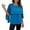 A1#-Blue, variant on Women Chiffon Cape Sleeve Blouse - Solid Round Neck Layered Top, Casual Flowy Summer Shirt(Red-S)
