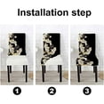 thumbnail image 5 of Abstract Wild Flower Dining Chair Covers Set of 4 Wild Flowers on a Black in Graphic Style Parson Chair Slipcover Removable Washable Chair Protector, 5 of 5