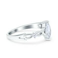 thumbnail image 2 of Simulated Cubic Zirconia Size-5 Marquise Art Deco Wedding Bridal Ring Infinity Twisted Round 925 Sterling Silver, 2 of 7