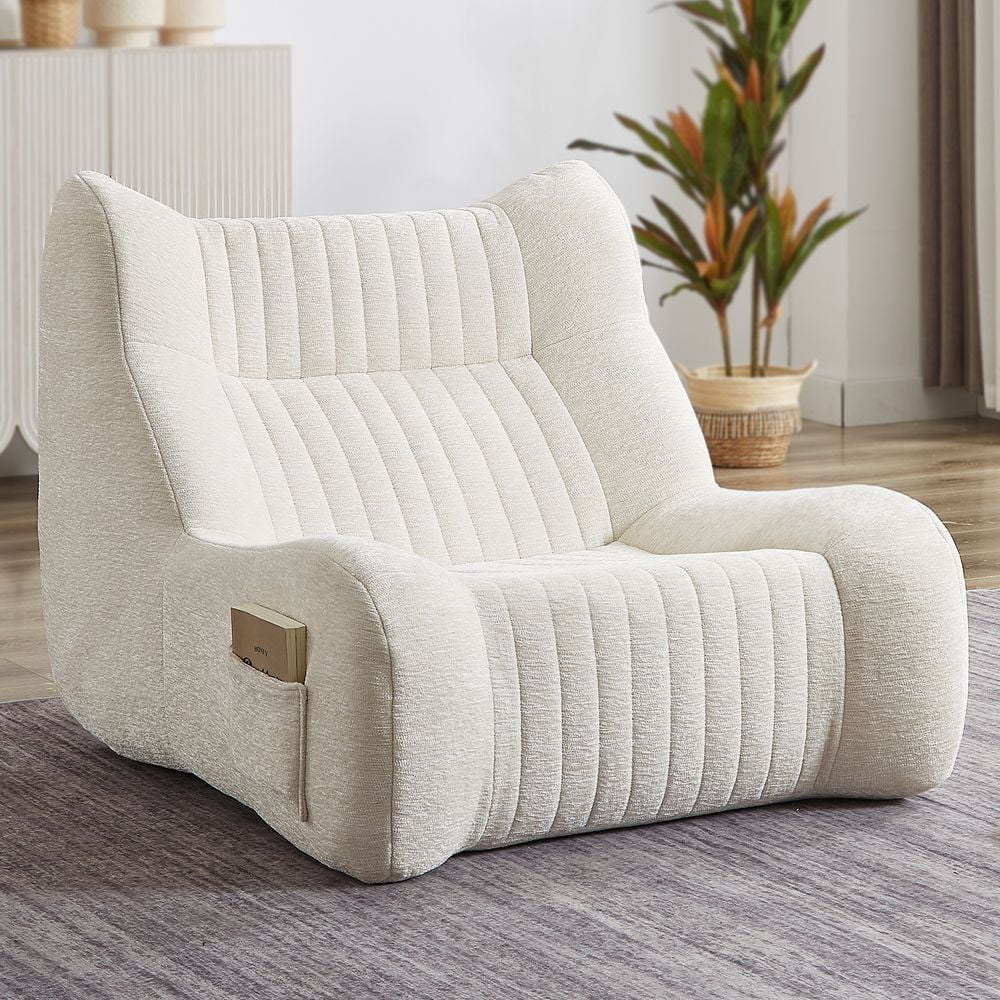 YINGYING Bean Bag Chair for Adults  - Oversized Comfy Beanbag with Armrests Lounge Lazy Floor Sofa Accent Chair for Living Room, Bedroom