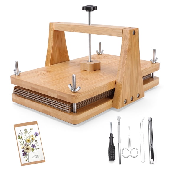 Wooden Flower Press Kit 10.8" x 6.9" Modular Layer Plant Press for Dried Flowers Plant Preservation for DIY Arts Dried Flowers Craft Tool