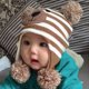 thumbnail image 4 of Gorro para bebé, gorro con forro polar de invierno, orejeras tejidas, gorros para niños, gorros para bebés y niñas con pompón, 4 of 6