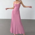 thumbnail image 1 of Vestido De Tirantes Finos Vestido maxi ajustado para mujer Vestido largo elegante Ahueca hacia fuera Traje de vacaciones ajustado Cgtredaw Rosa S para Mujer, 1 of 1