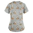 thumbnail image 4 of Scrubs Plus Size，Womens Scrub Tops - Short Sleeve V-Neck Easter Printed Scrub Top Women Uniform Shirts with Side Pockets，Light Gray，L, 4 of 4