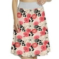thumbnail image 1 of Women's Nature Flowers and Deers A-line Printed Skirt Casual Wear, 2XL, Coral Peach Black, by Ambesonne, 1 of 1