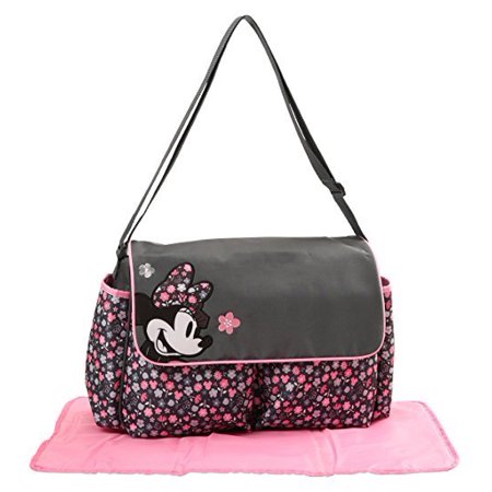 Minnie Mouse &quot;Pink & Grey Flowers&quot; Diaper Bag - 0