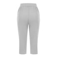 thumbnail image 5 of Pull On Capris for Women Dressy Casual Stretch Lightweight Capri Elastic High Waist Lounge Pants 2026 Summer Light Gray M, 5 of 8
