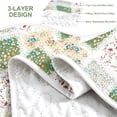 thumbnail image 5 of Davulos Patchwork Quilt Set Full/Queen Size, 3 Pieces Green Red Floral Plaid Summer Bedspread Coverlet Set, Soft Microfiber Reversible Lightweight Bed Cover for All Season, 5 of 9