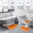 thumbnail image 5 of Burnt Orange Geometric Bath Mat 3 Piece Bathroom Rug Set, Country Greece Key Art Non Slip Bath Rug Contour Mat and Toilet Lid Cover, Absorbent Shower Mats Soft Bath Rugs and Mats Sets, 5 of 8