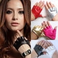 thumbnail image 3 of NIBOLOG Women Ladies Fashion Half Finger Faux Leather Short-Figures Gloves Half Palm, 3 of 8