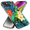 thumbnail image 2 of MUNDAZE Apple iPhone 13 Mini Shockproof Clear Hybrid Protective Phone Case Blue Monstera Pothos Tropical Floral Flowers Cover, 2 of 5